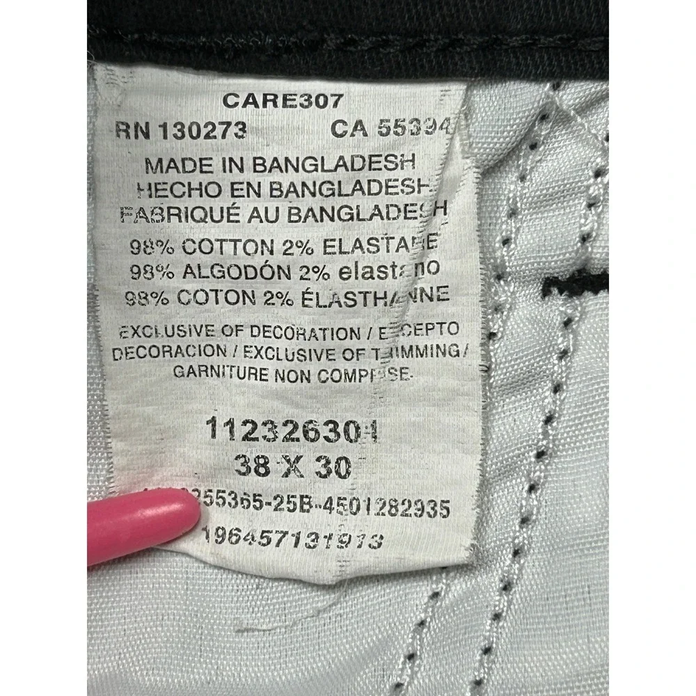 Wrangler Regular Taper Cotton Black 38x30 Mens